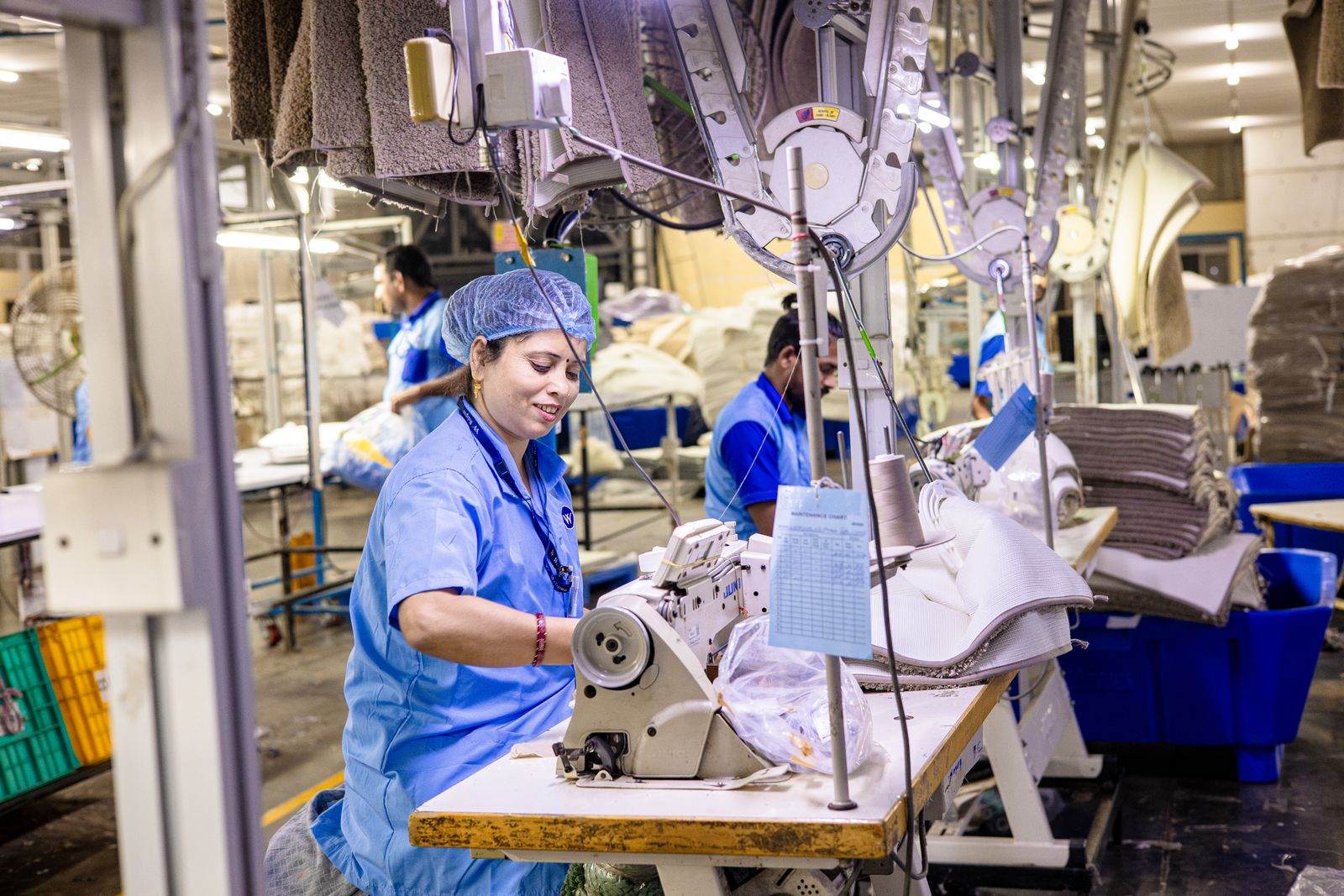 Machinists on the sewing line at the Liverpool factory